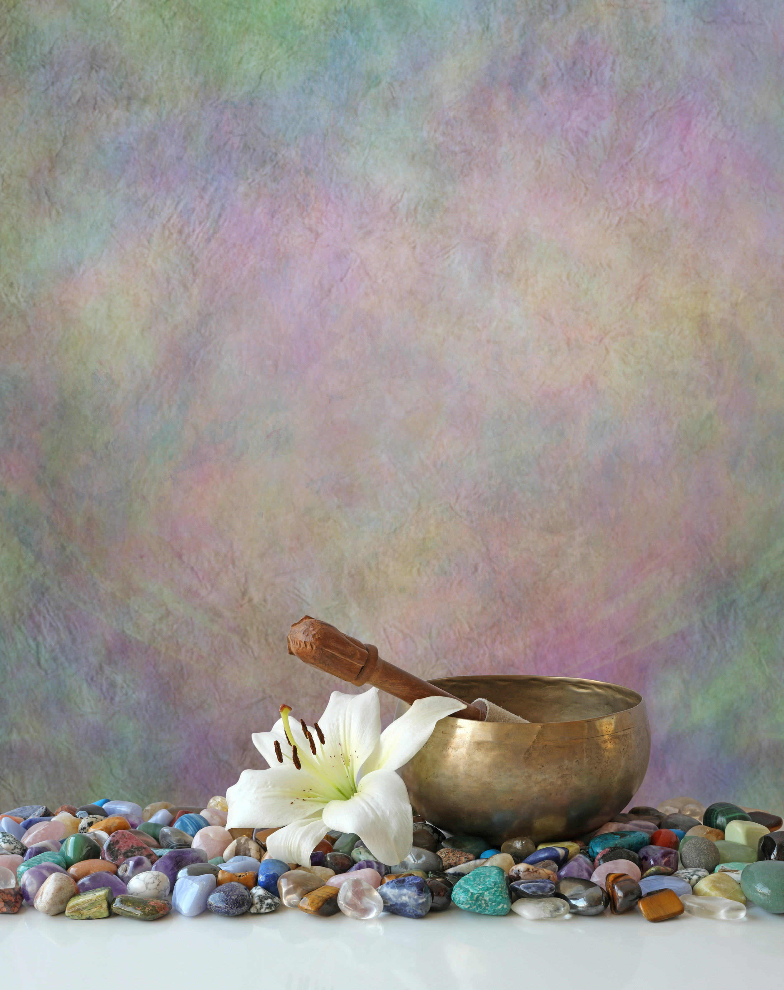 Holistic Shamanic therapy crystal and sound therapy concept background